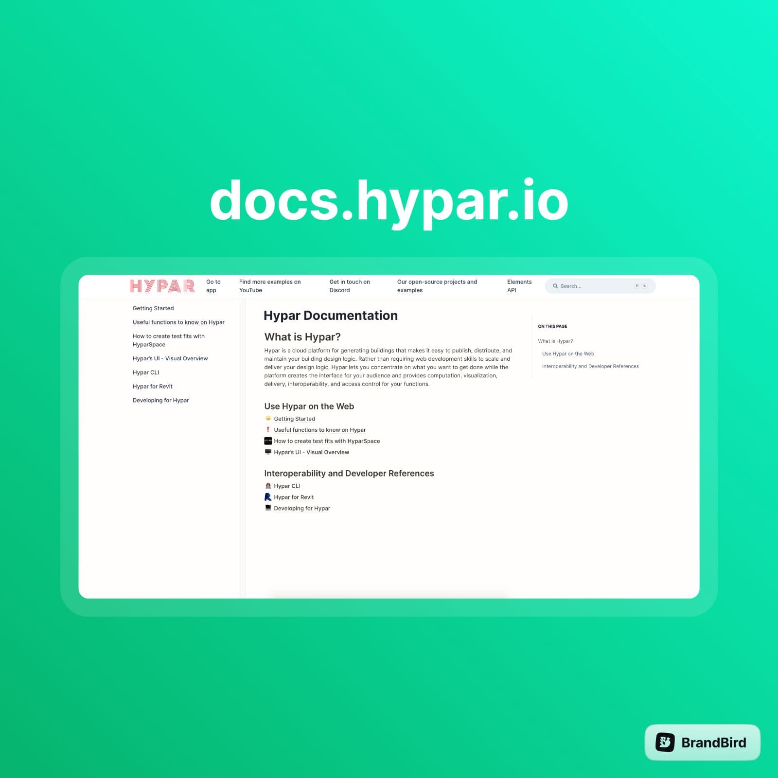 Hypar documentation site powered by Engine.so