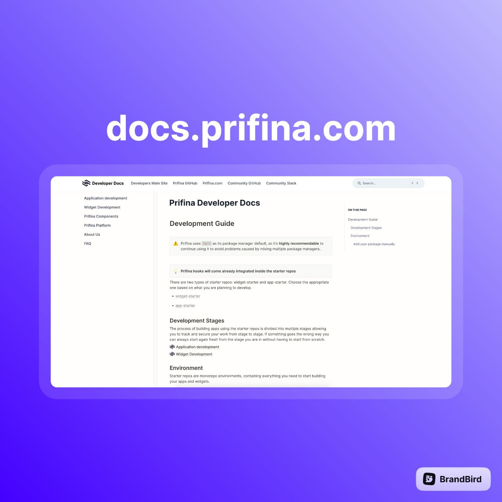 Prifina documentation site powered by Engine.so